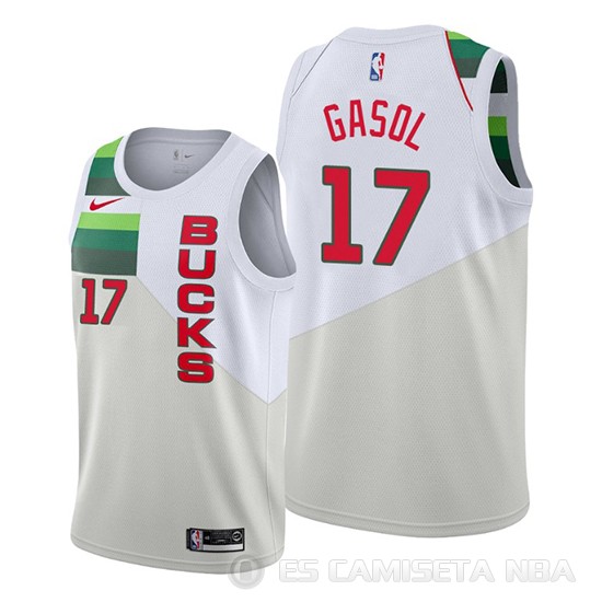 Camiseta Pau Gasol #17 Milwaukee Bucks Earned Crema - Haga un click en la imagen para cerrar